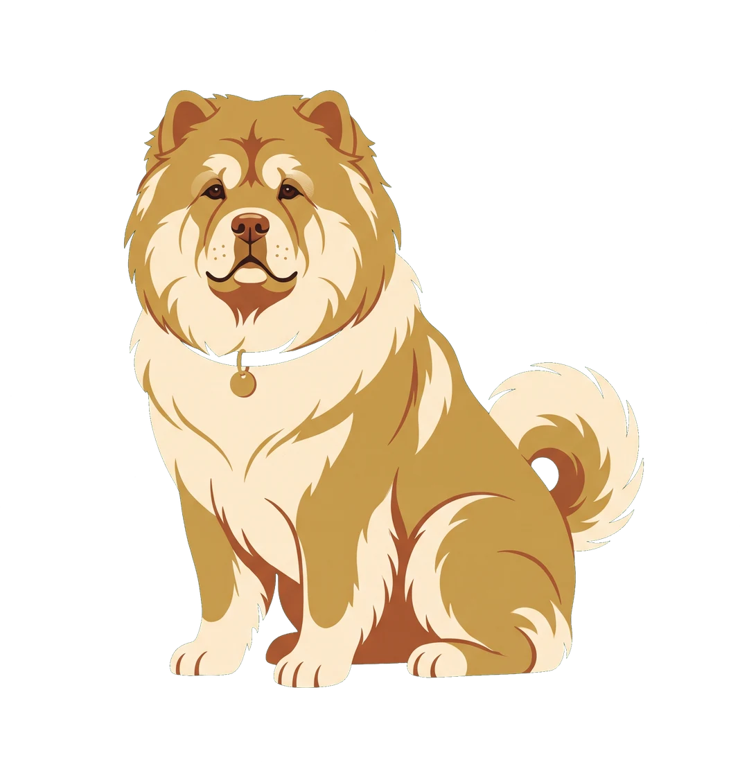 Chucho, the concierge character, drawn as a golden dog.